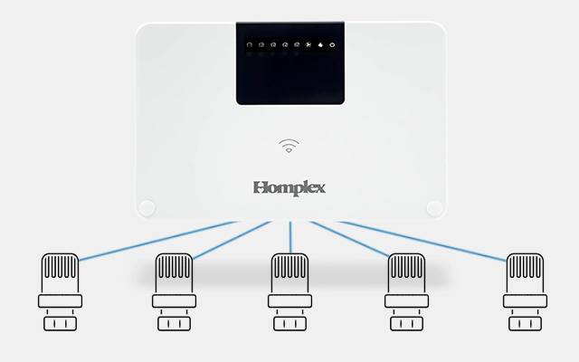 Homplex CC210 RF 5 actuatori, 1 centru de comandă