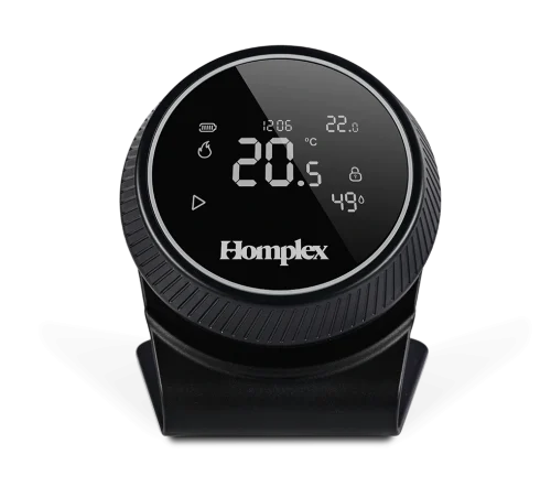 Termostat Homplex NX1 black edition cu stand vedere din fata