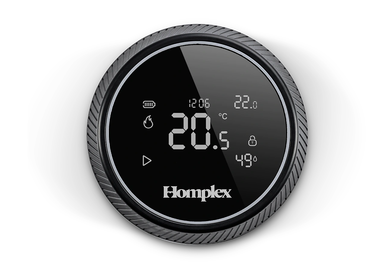 Termostat Homplex NX1 black edition montaj vedere frontala