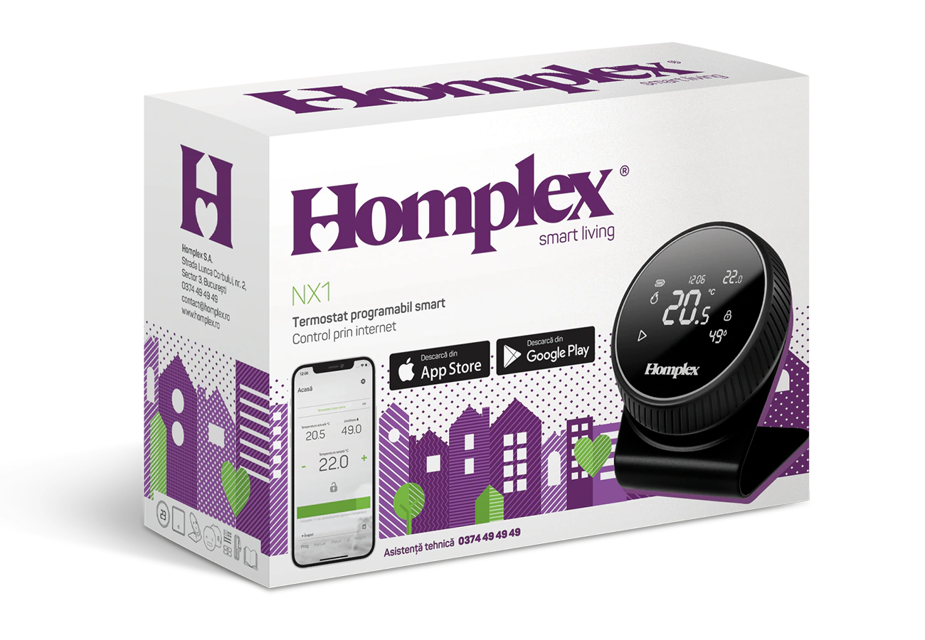 Termostat Homplex NX1 black edition cutie