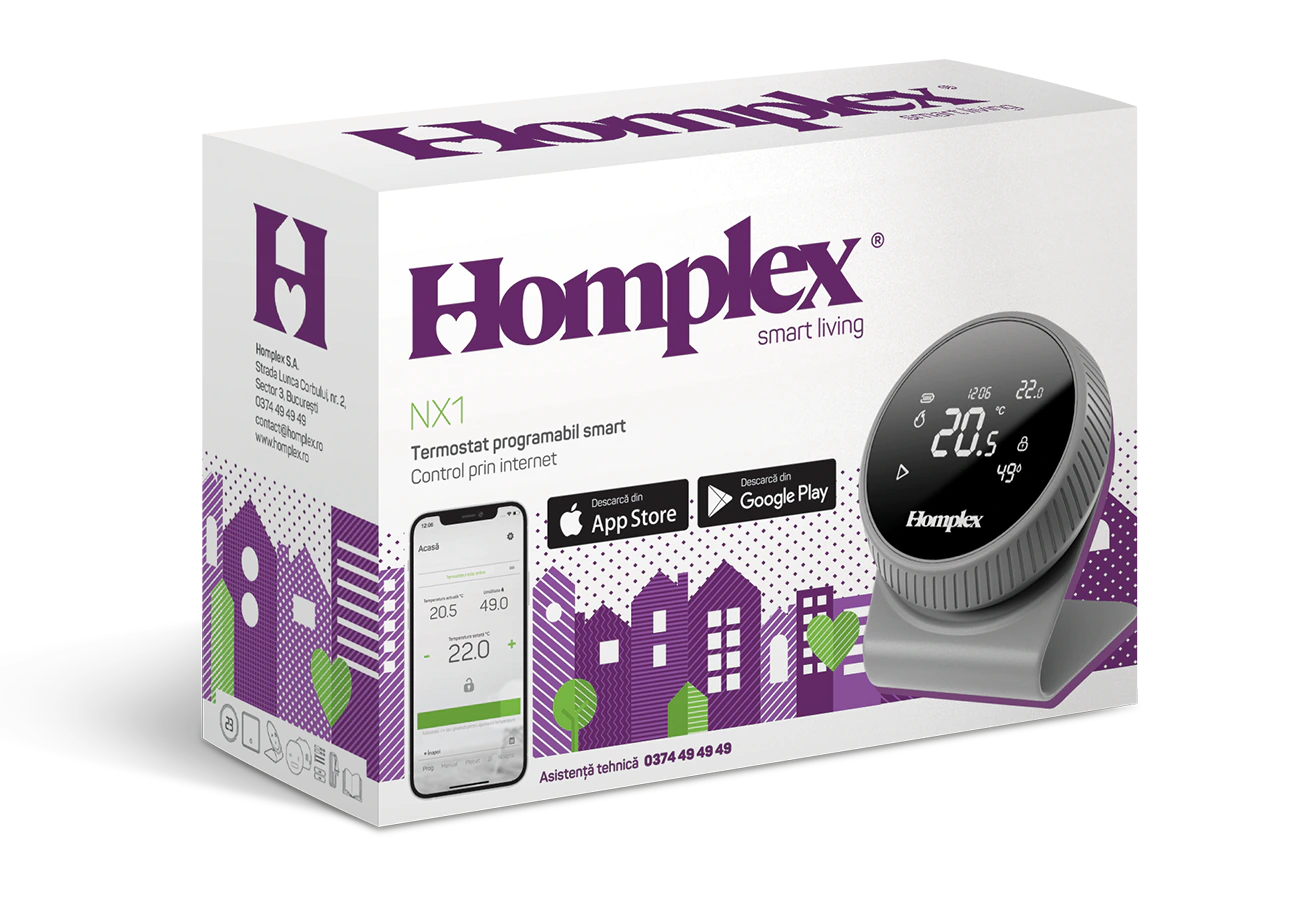 Termostat Homplex NX1 graphite gray cutie