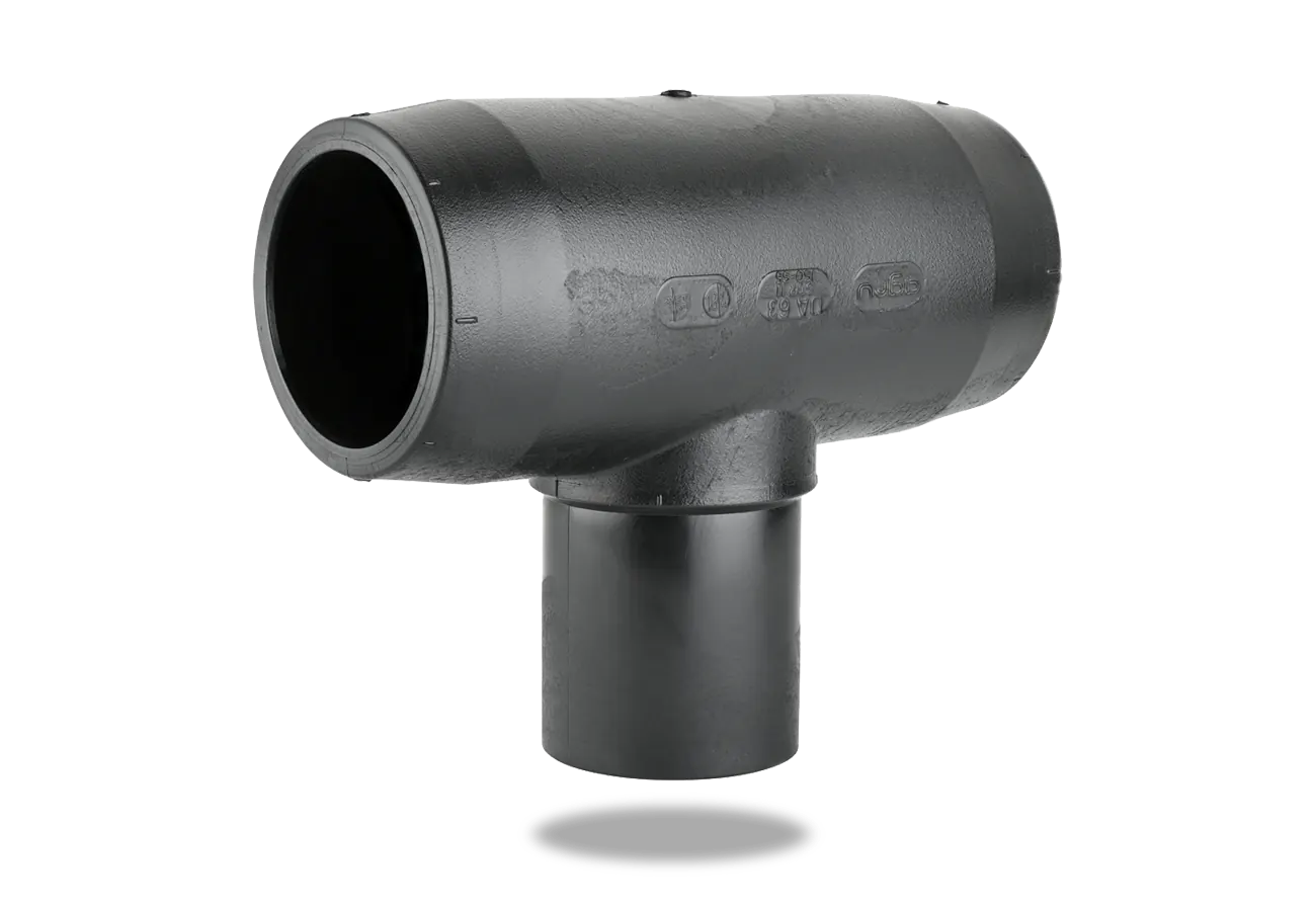 HDPE tee with electrofusion rear side view