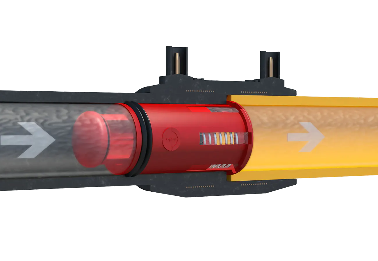 Valvă de siguranță Gas Lock simulare în secțiune
