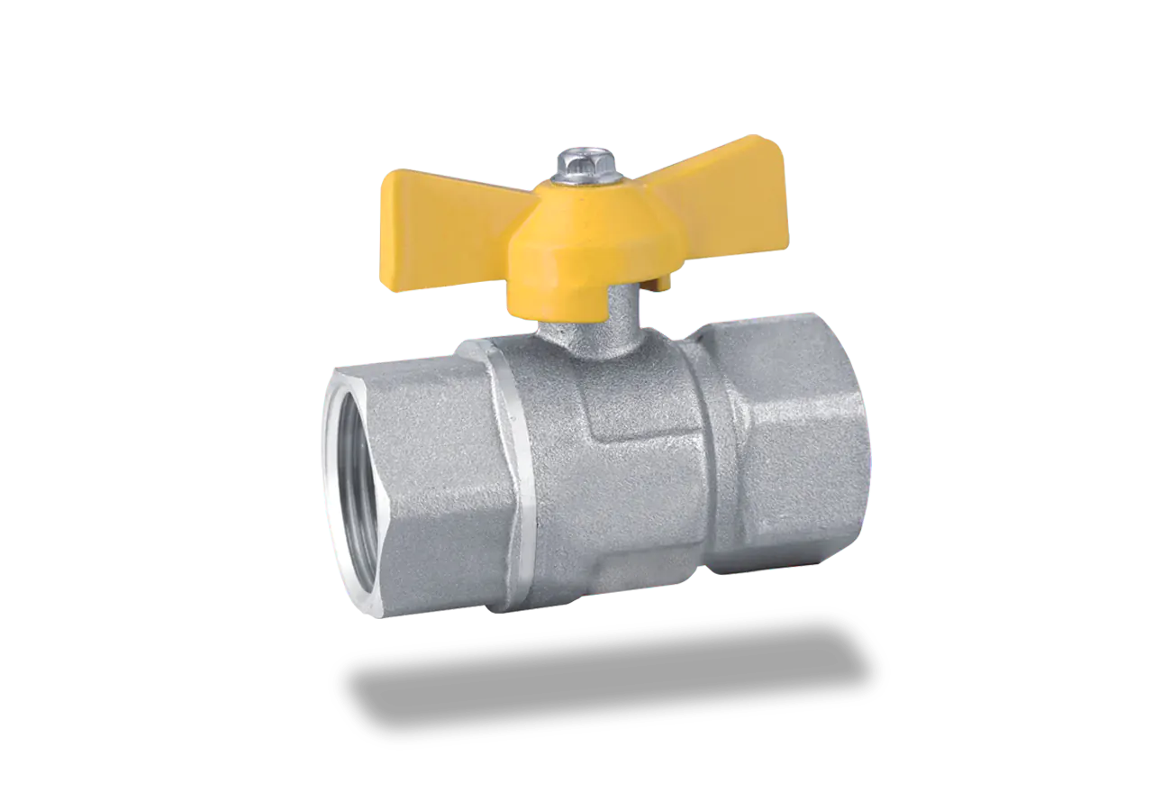 A1002 Robinet pentru gaz metan cu filet interior - interior  si maner tip fluture
