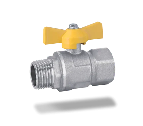 A1004 Robinet pentru gaz metan cu filet interior - exterior  si maner tip fluture