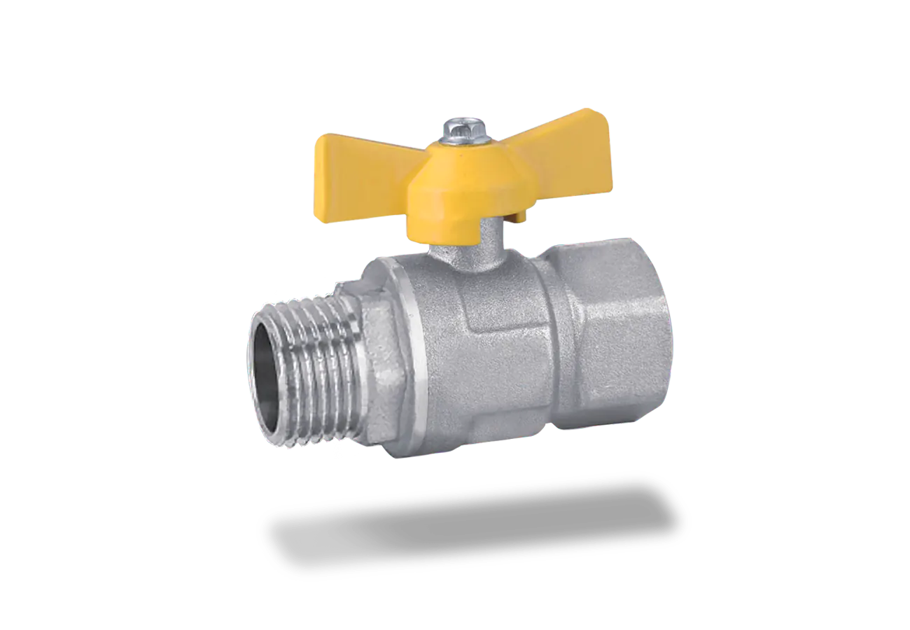 A1004 Robinet pentru gaz metan cu filet interior - exterior  si maner tip fluture