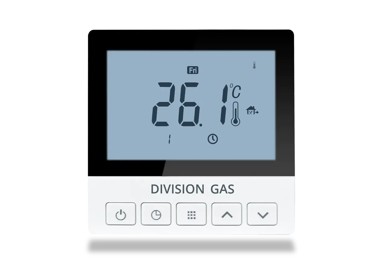 Programmable thermostat for floor heating DG921 front view