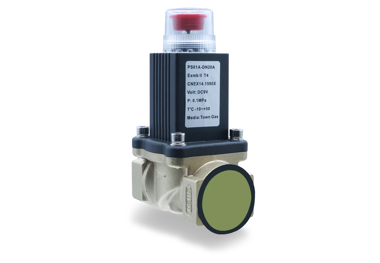 9V methane gas protection equipment, electrovalve left side view