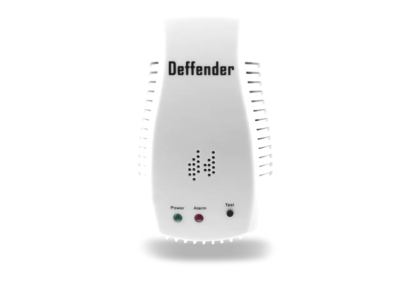 Echipament de protectie gaz metan 9V Deffender SDI, Vedere frontala detector