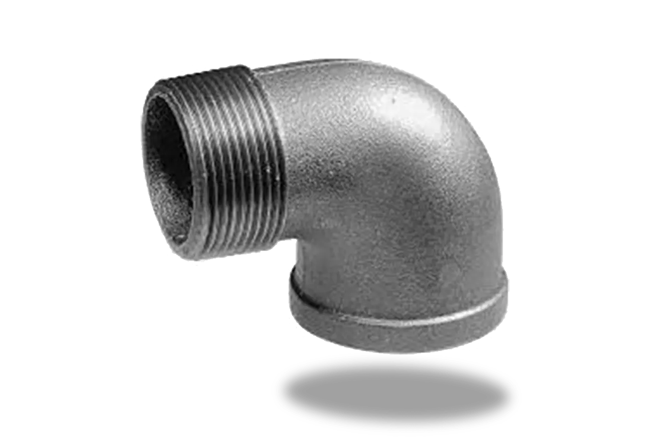 Fiting negru, cot cu filete interior-exterior
