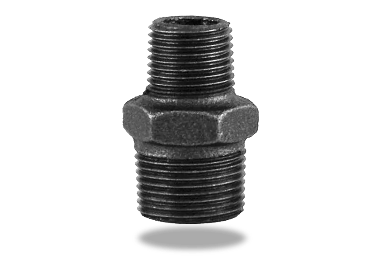 Black fitting, hexagon nipple reducing