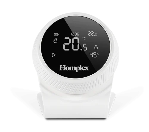 Termostat Homplex NX1 cream white cu stand vedere din fata