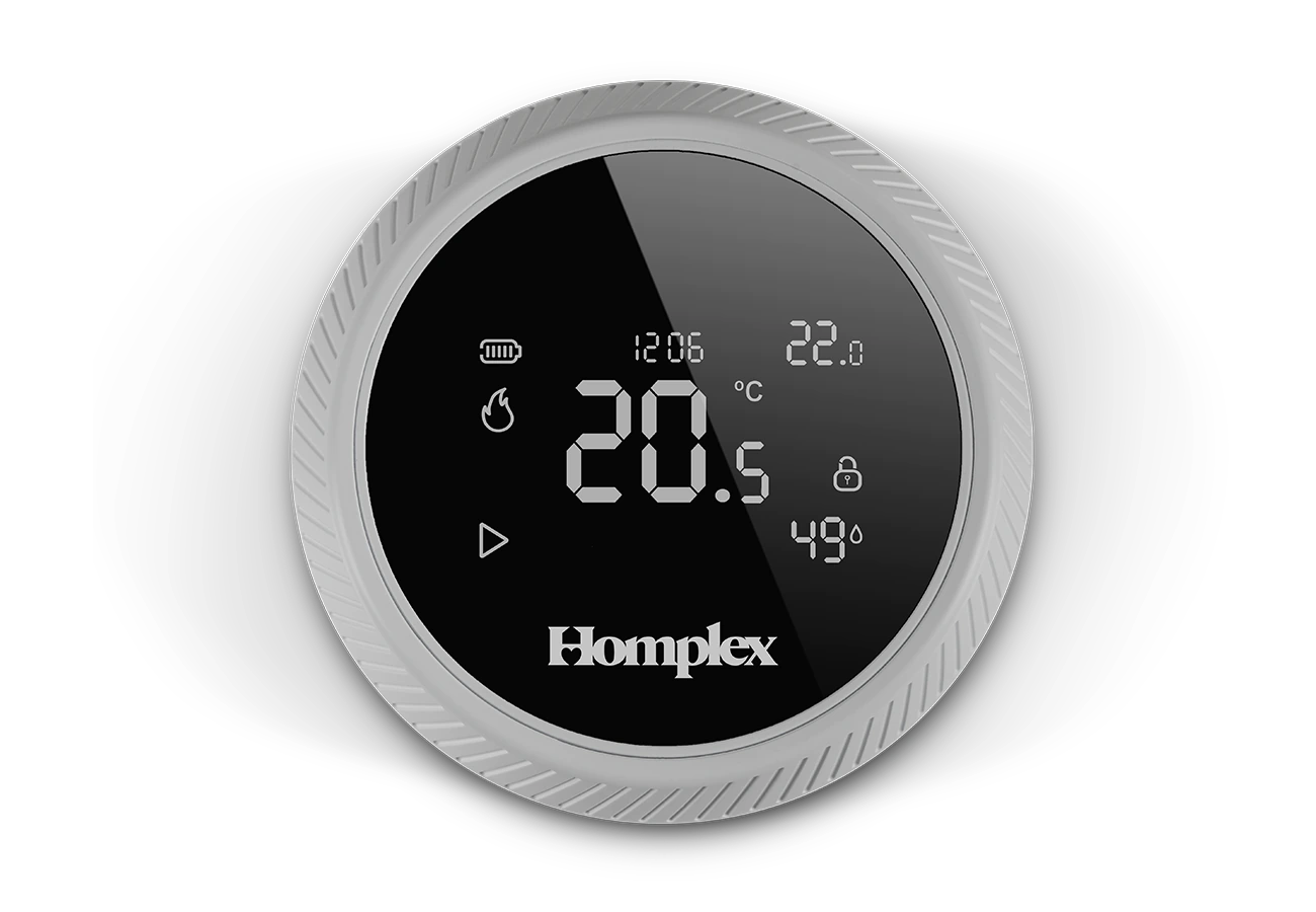 Thermostat Homplex NX1 graphite gray front wall view